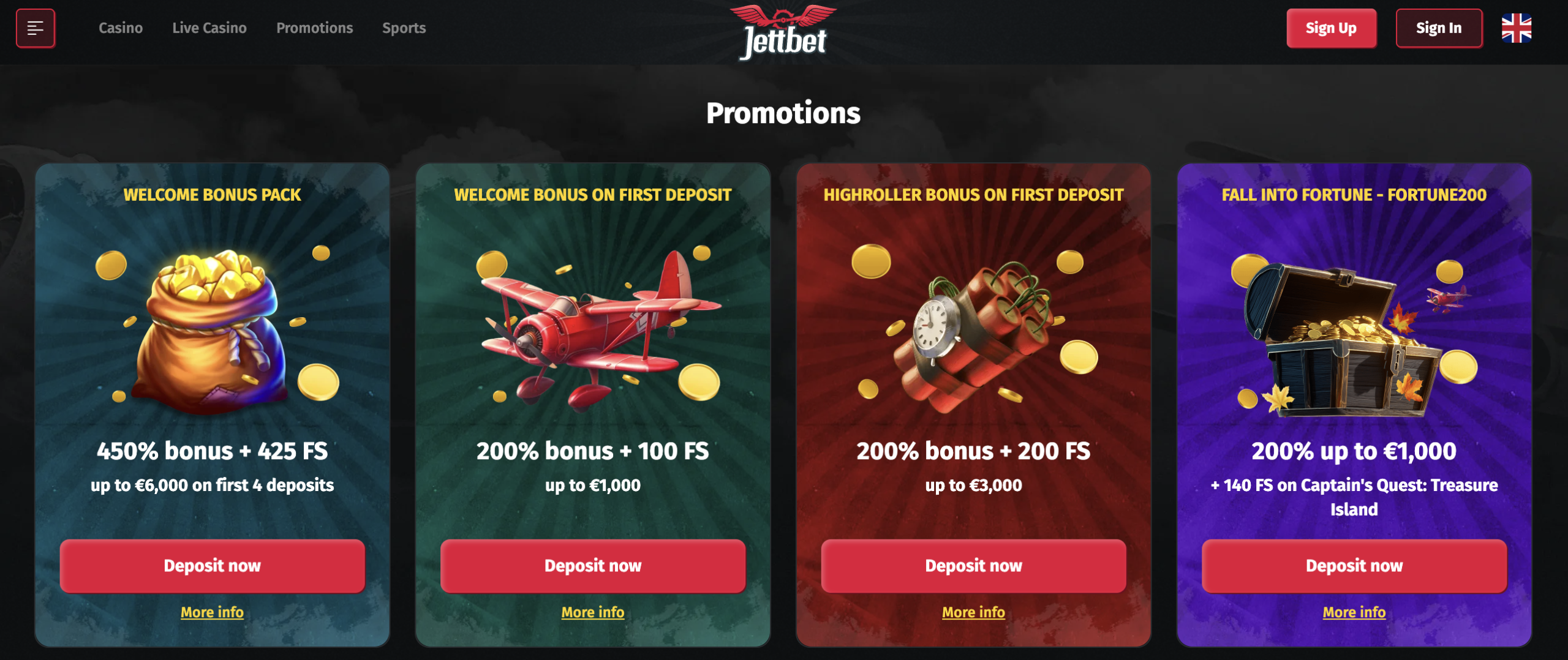 Jettbet Casino Bonusangebote